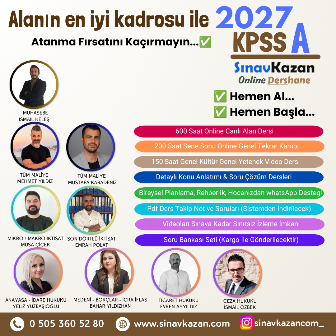 2027 KPSS A TÜM ALAN ONLİNE CANLI DERSLER
